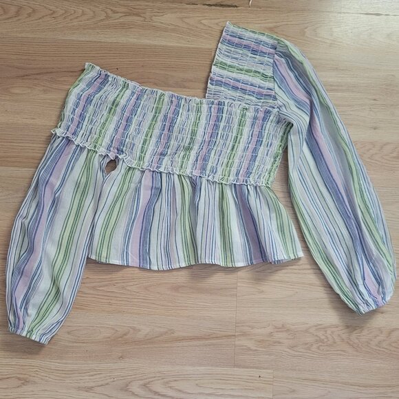 ASOS off the shoulder top with shirring - Picture 2 of 4